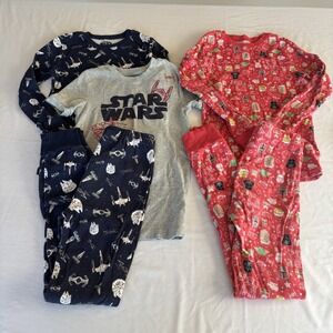 Lot of 2 Star Wars Kids Pajama Sets Size XL (12) Spaceship & Holiday Prints
